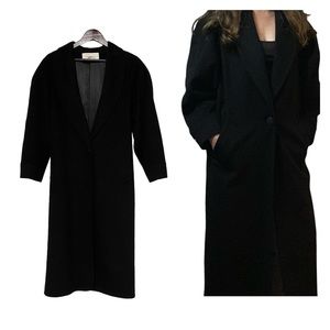 Vintage The Limited Long Wool Coat Black Made in USA Goth Dark Romantic Vampire